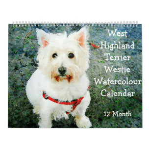 12 maanden West Highland Terrier Dogs Westies Gift Kalender
