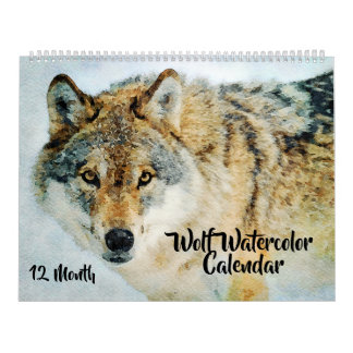 12 maanden Wolf Decor Waterverf Wolven schilderen Kalender
