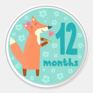 12-maands Baby Mijlsteen Klassieke Ronde Sticker