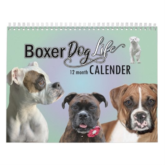 12-maands boxer Dog Life Calendar Kalender (Hoes)