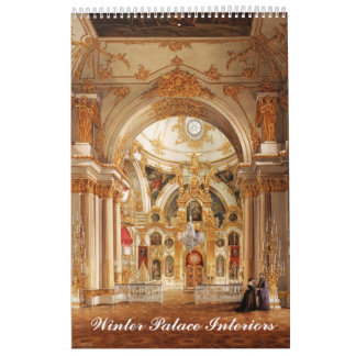 12-maands interieurs van het winterpaleis kalender