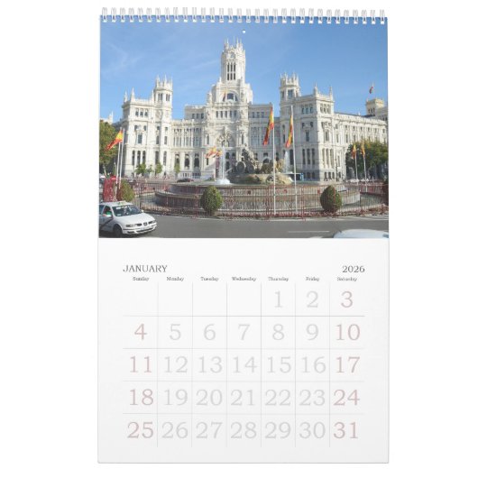 12-maands Madrid wandkalender Kalender (Jan 2026)