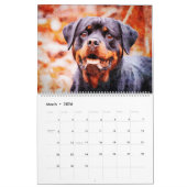 12-maands prachtige rottweiler-honden Waterverf-ca Kalender (Mar 2026)