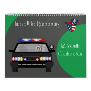 12-maands Raccoon 2020 Kalender