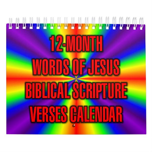 12-maands woorden van Jezus Bijbelse Schriftverzen Kalender (Hoes)