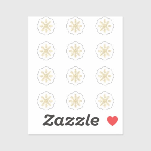12 Mini Stickers Flèche-Neige Or (Feuille)