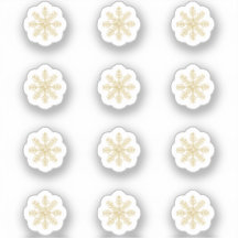 12 Mini Stickers Flèche-Neige Or
