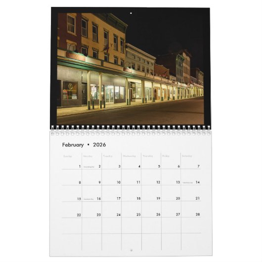 12 mois dans le calendrier central NY (Feb 2026)