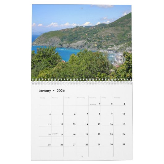 12 Mois Joli Levanto, Calendrier Italie (Jan 2026)
