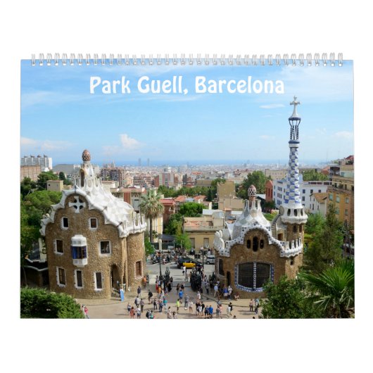 12 mois Park Guell, calendrier photo de Barcelone (Protection)