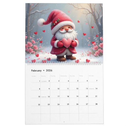 12 Month Gnome  Kalender (Feb 2026)