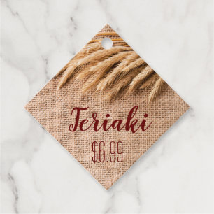 12 Naam Prijs Labels Tarwe op Burlap Sack Land Ru