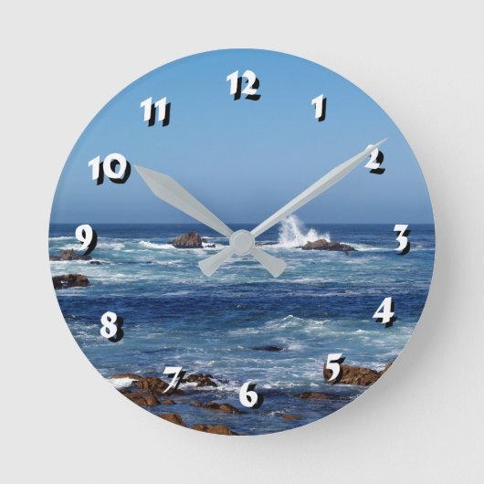 12 Nummerkeuze -Ocean Waves-Clock Ronde Klok (Voorkant)