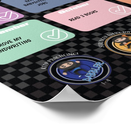 12 OBJECTIFS EN 12 MOIS POSTER DE DÉFI (Coin)