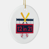 12 op 21 honkbal keramisch ornament (Rechts)