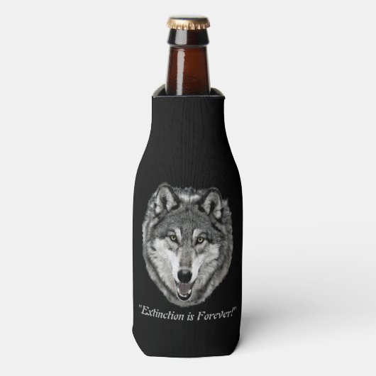 12 oz Flessenkoeler - Istas van Wolf Mtn Sanctuary Flesjeskoeler (Fles Voorkant)