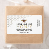 12 oz Honey Hex Jar Étiquette avec peigne de miel  (En situation)