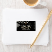 12 oz Honey Hex Jar Étiquette Queen Bee Honeycomb (En situation)