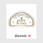 12 oz Skep-vormige Honing Label Gold Border & Bee (Vel)