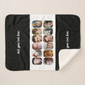 12 photo collage add text black white sherpa deken (Voorkant (horizontaal))