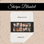 12 photo collage add text white black sherpa deken