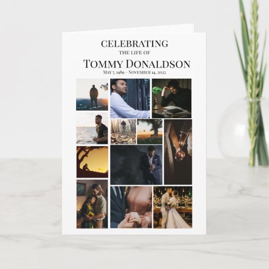 12 Photo Collage carte funéraire (Devant)