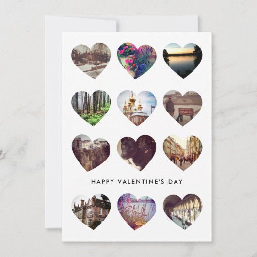 12 Photo Collage de coeur Carte d'amour Saint-Vale (Devant)