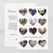 12 Photo Collage de coeur Carte d'amour Saint-Vale (Devant / Derrière)
