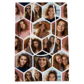 12 Photo Collage - funky hexagon honingraat Medium Cadeauzakje (Achterkant)