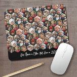 12 Photo Collage - Hexagon funky - Motif aléatoire<br><div class="desc">Les photos carrés fonctionnent mieux avec ce modèle. Un échantillonnage aléatoire de 12 photos en forme d'hexagones dans un motif qui couvre toute la mousepad. Ajoutez vos photos préférées à ce modèle amusant. Vous pouvez utiliser des photos carrés ou n'importe quelle photo pour cette grille. L'arrière - plan noir peut...</div>