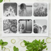 12 Photo Kitchen Serviette Modèle grille arrondie  (Plié)