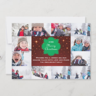 12 Photo Merry kerstcollage - 5x7kerstkaart Feestdagenkaart