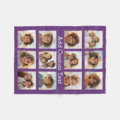 12 Photo Square Collage met Paarse achtergrond Fleece Deken (Voorkant (Horizontaal))