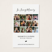 12 Photos Collage Funéraire Cartes de prières comm (Devant)