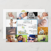 12 photos Train d'anniversaire - Invitation d'anni (Devant / Derrière)