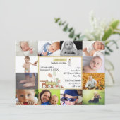 12 Photos Train d'anniversaire rouge - Invitation  (Debout devant)