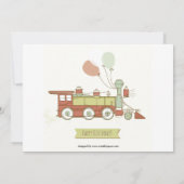 12 Photos Train d'anniversaire rouge - Invitation  (Dos)