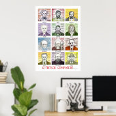 12 Poster des compositeurs français (Bureau à domicile)