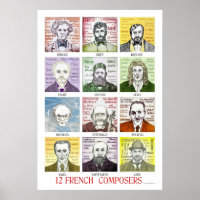 12 Poster des compositeurs français