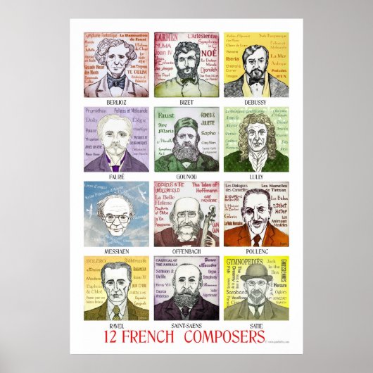 12 Poster Franse componisten (Voorkant)