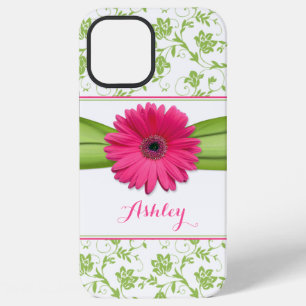 12 Pro Max Coque iPhone 5 Green Floral Damask Pink Gerber Dai
