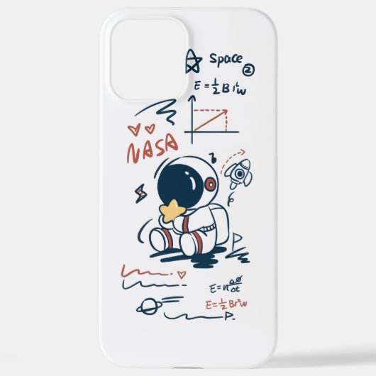 12 Pro Max Coque iPhone de dessin animé spatial avec un astro (Verso)