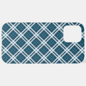 12 Pro Max Tartan en coque iphone bleu et blanc (Retour horizontal)
