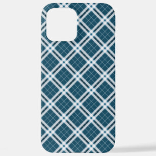 12 Pro Max Tartan en coque iphone bleu et blanc