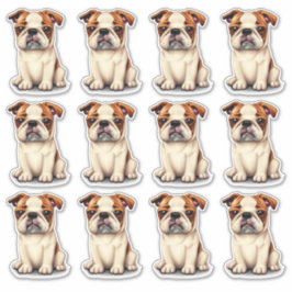 12 Puppies met hond Sticker