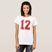 12 Red Custom Jersey T-shirt (Voorkant volledig)