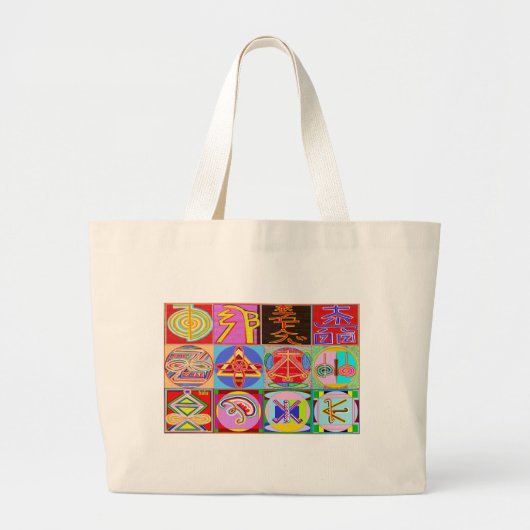 12 Reiki in Karuna Reiki Healing Design Grote Tote Bag (Voorkant)