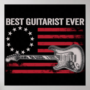 12 Retro Amerikaanse Betsy Ross Vlag Muziek Gitari Poster