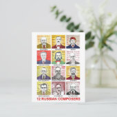 12 Russische componisten Briefkaart (Staand voorkant)