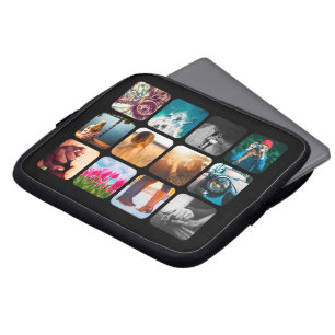 12 Sac d'ordinateur portable noir arrondi par gril